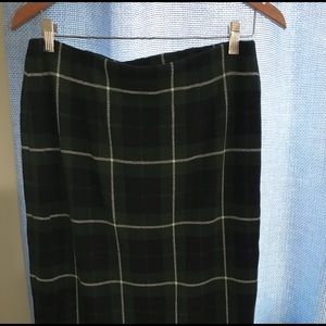 J. Jill plaid knit lined pencil skirt NWT